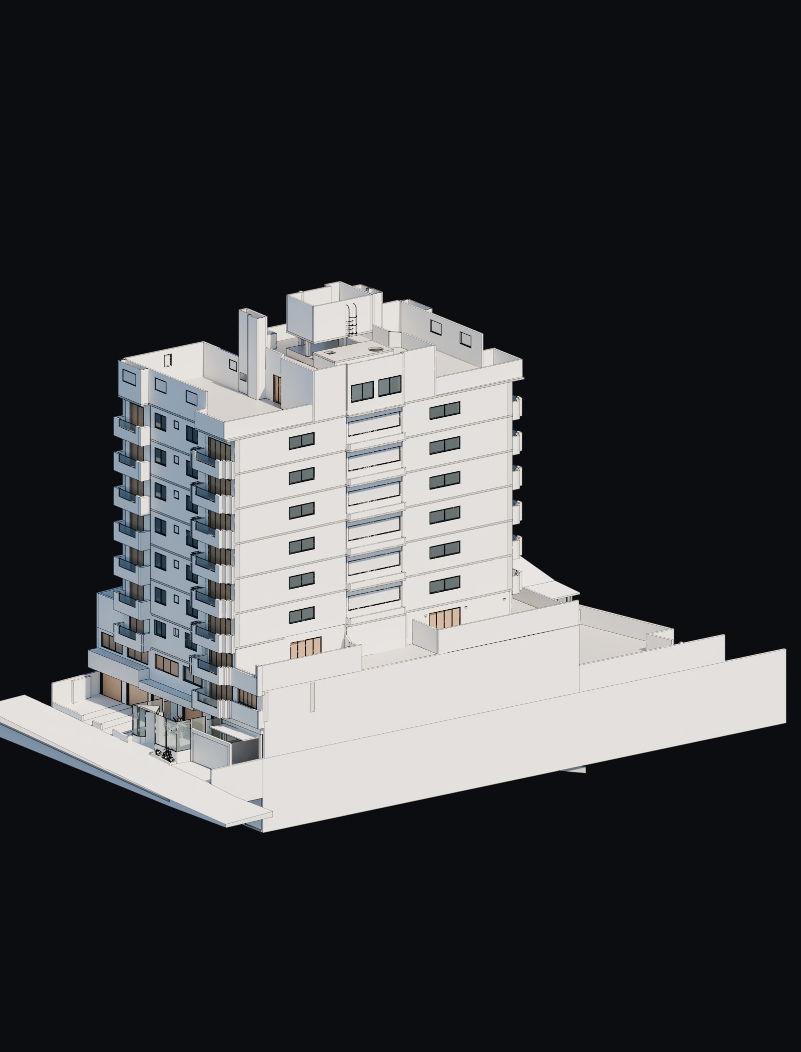 Desenho de linha técnica gerado a partir do modelo BIM as-built