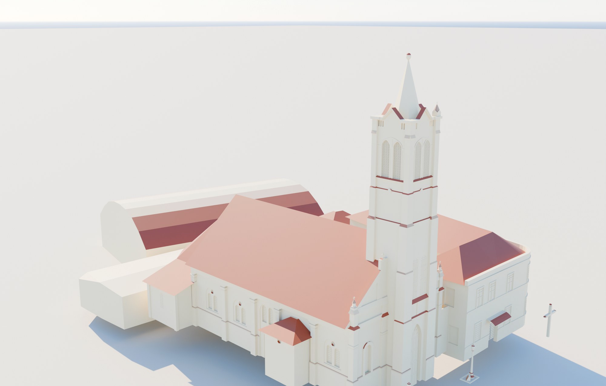 Modelo BIM LOD 300 da Igreja Imaculada Conceição de Ponta Grossa, com campanário